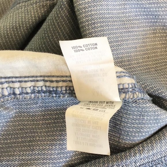 Aerie lightweight cotton blue/white conductor stripe wide leg overalls Plus XXL - Picture 11 of 12